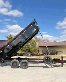 Telescoping I-Beam Dump Trailer – 16,000 LB GVWR | Wet Black